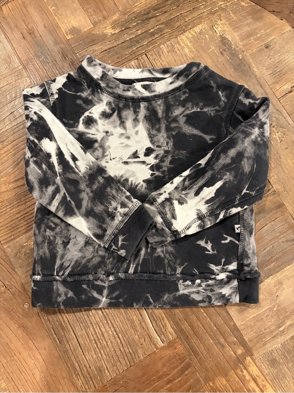 Appaman Size 18/24M Black White Tie Dye Acid Wash Long Sleeve Baby Sweatshirt